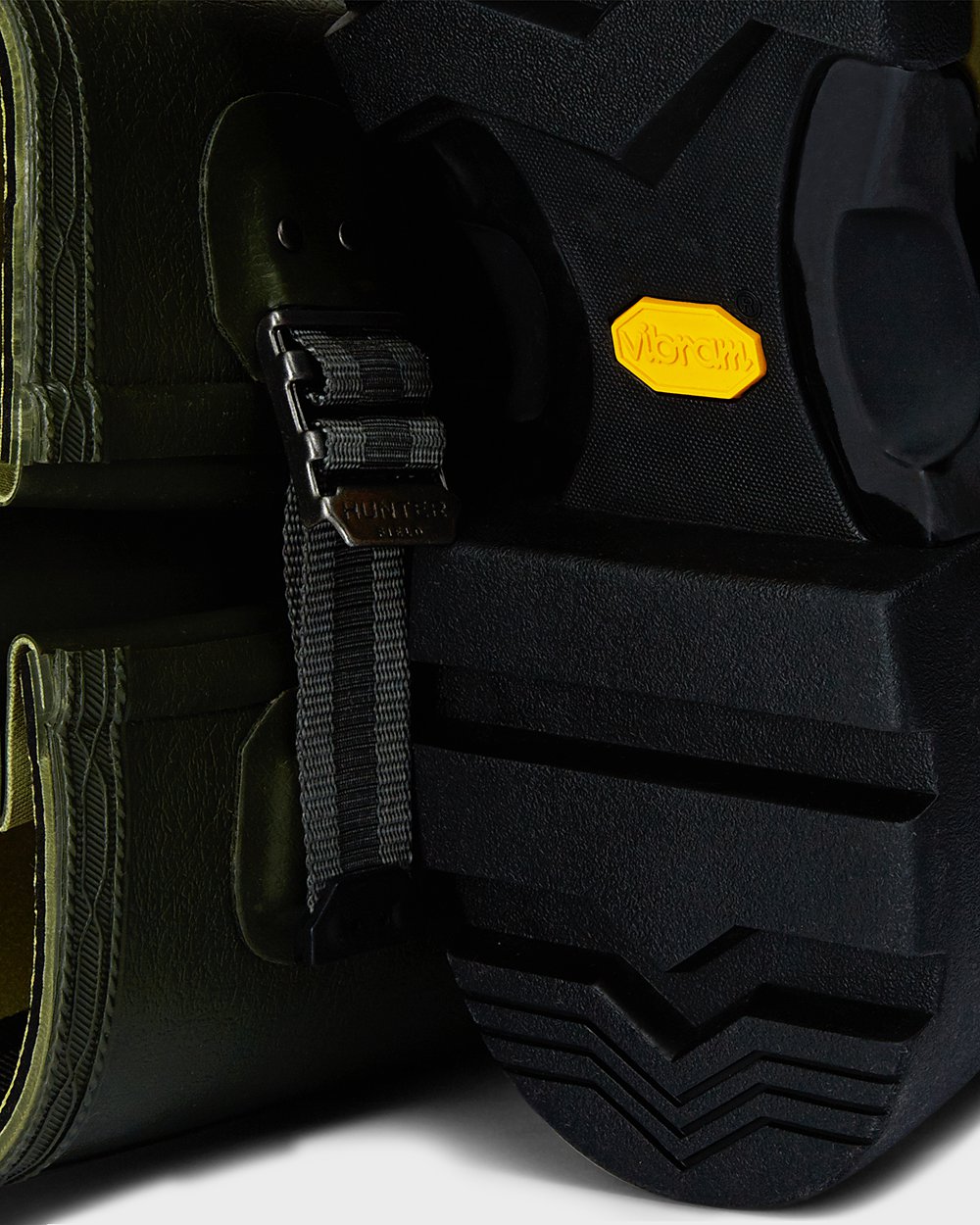 Wysokie Gumowce Męskie - Hunter Balmoral Adjustable 3Mm Neoprene - Ciemny Oliwkowe - JXWL-04172